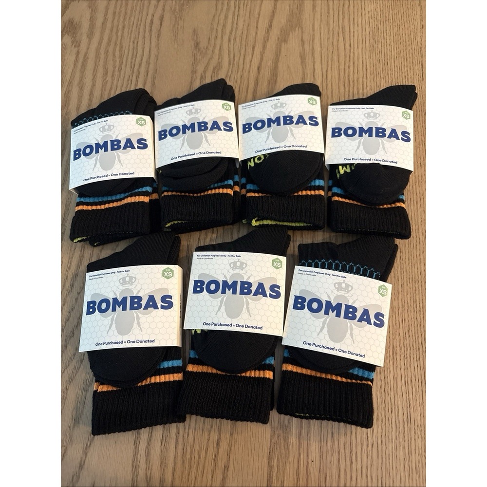 7 Pairs BNWT Bombas Ankle Socks Extra Small (Fits Kid Sizes 1-6)